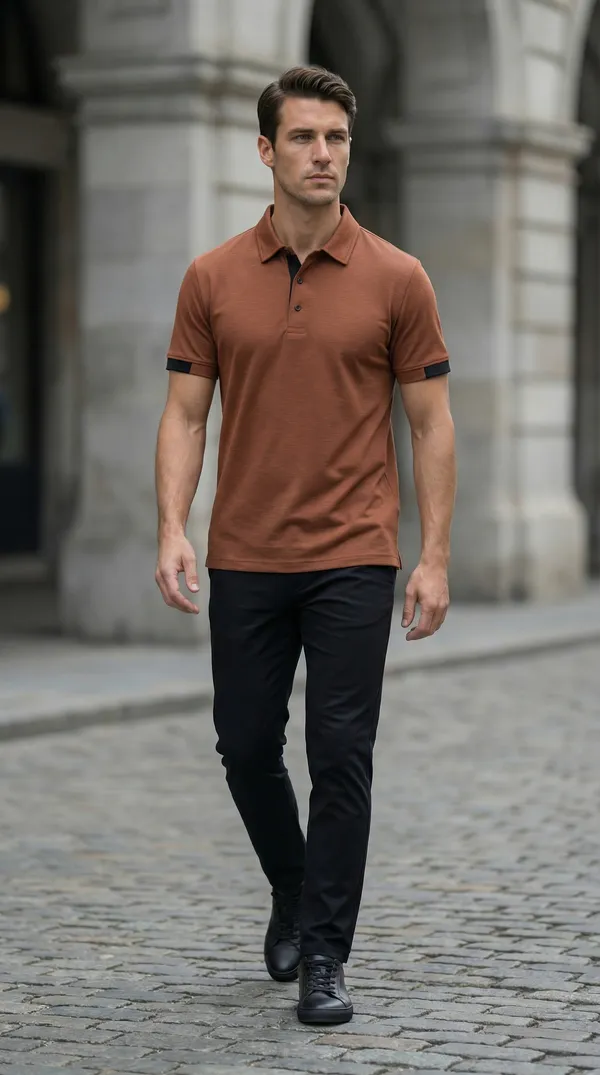 Tan_Brown_Luxe_Polo_Neck_T-Shirt_For_Men