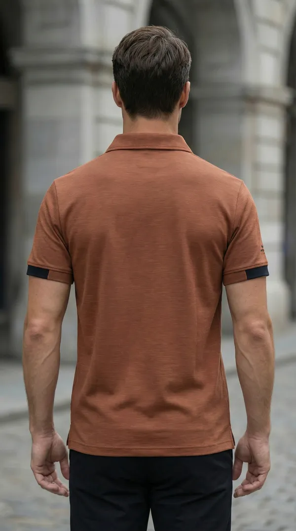 Tan_Brown_Luxe_Polo_Neck_T-Shirt_For_Men