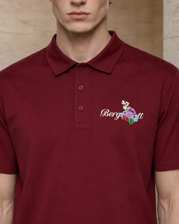 The_Dragon_Blossom_Rave_Polo_|_240_GSM_cotton_rich_fabric_|_Rich_Maroon_|Unisex