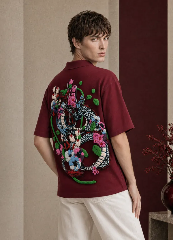 The_Dragon_Blossom_Rave_Polo_|_240_GSM_cotton_rich_fabric_|_Rich_Maroon_|Unisex