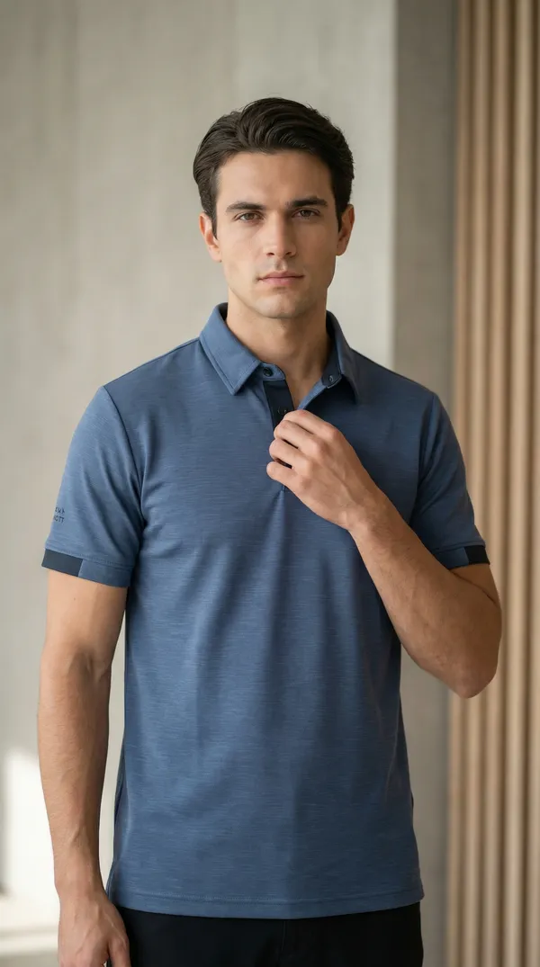 Steel_Blue_Luxe_Polo_Neck_T-Shirt_For_Men