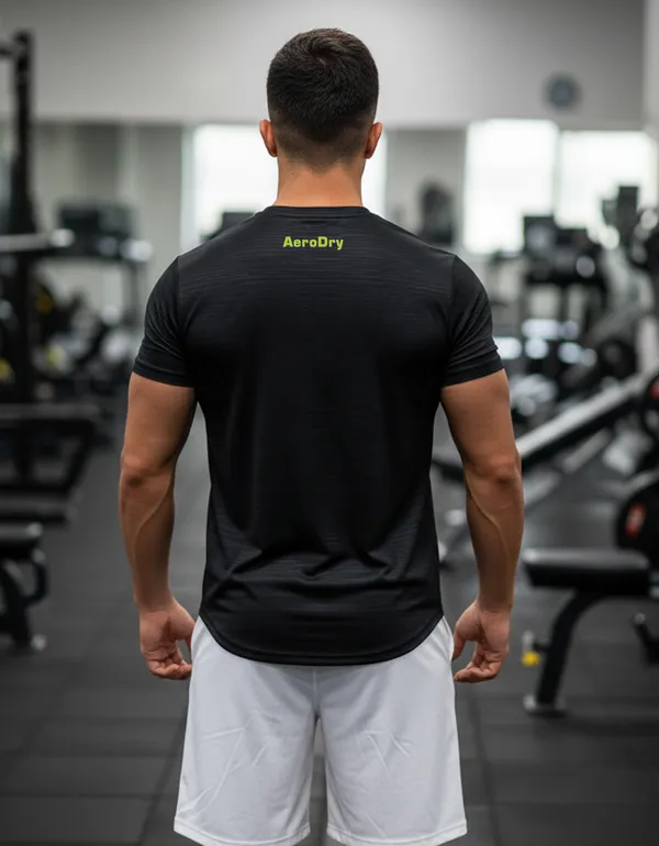 Black_100%_Polyester_Aero_Dry_The_Game_Never_Stops_Activewear_T-Shirt_For_Unisex
