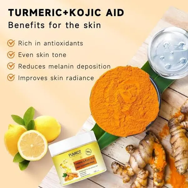 Yellow_Non-Woven_Fiber_Or_Cotton_Turmeric_Kojic_Acid_Face_Pad_For_Women