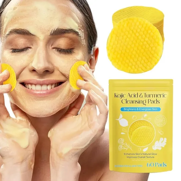 Yellow_Non-Woven_Fiber_Or_Cotton_Turmeric_Kojic_Acid_Face_Pad_For_Women