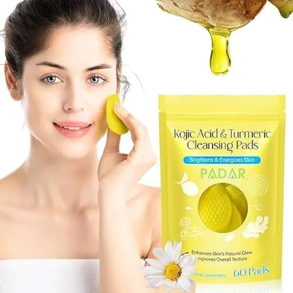 Yellow_Non-Woven_Fiber_Or_Cotton_Turmeric_Kojic_Acid_Face_Pad_For_Women