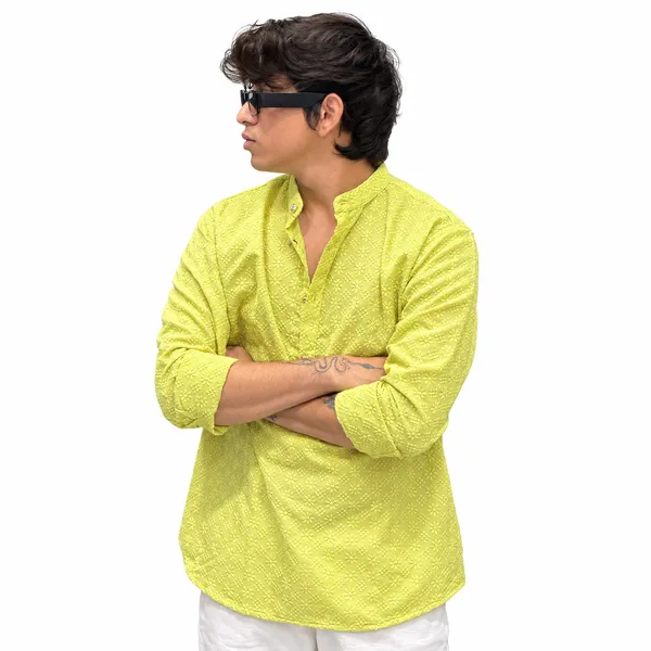 Men’s_Lime_Green_Embroidered_Kurta