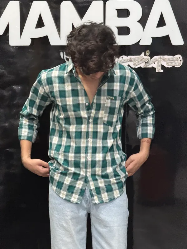 Men’s_Premium_Classy_Checked_Casual_Shirt_–_Forest_Green_&_White