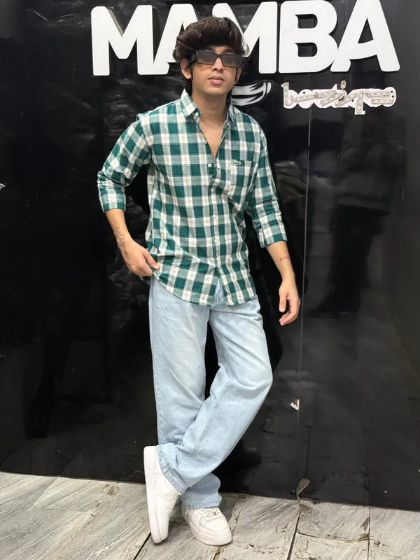 Men’s_Premium_Classy_Checked_Casual_Shirt_–_Forest_Green_&_White