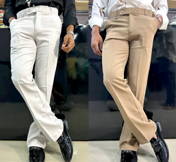 Beige_And_White_Boot_Cut_Pant_For_Men_(Pack_Of_2)