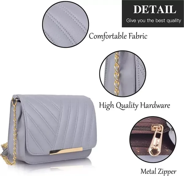 Grey_Premium_Faux_Leather_Sling_Bag_For_Women