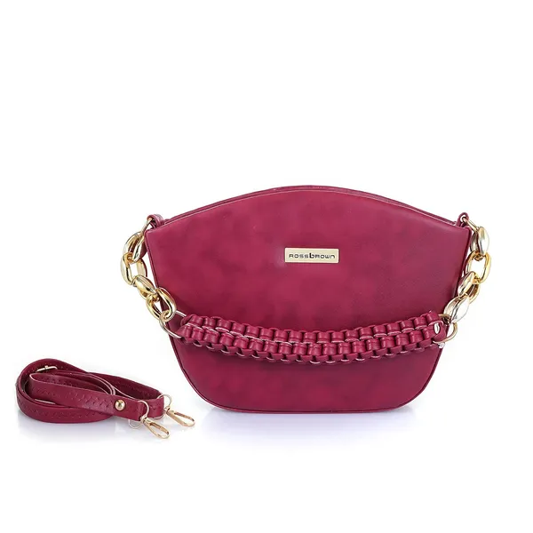 Maroon_Premium_Faux_Leather_Sling_Bag_For_Women