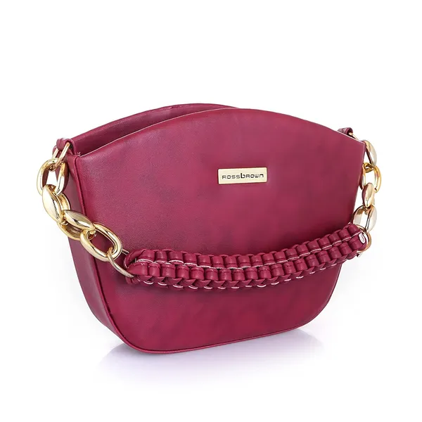 Maroon_Premium_Faux_Leather_Sling_Bag_For_Women