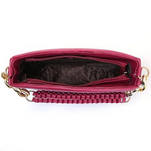 Maroon_Premium_Faux_Leather_Sling_Bag_For_Women