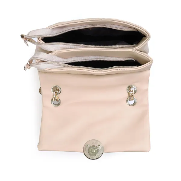Beige_Premium_Faux_Leather_Sling_Bag_For_Women