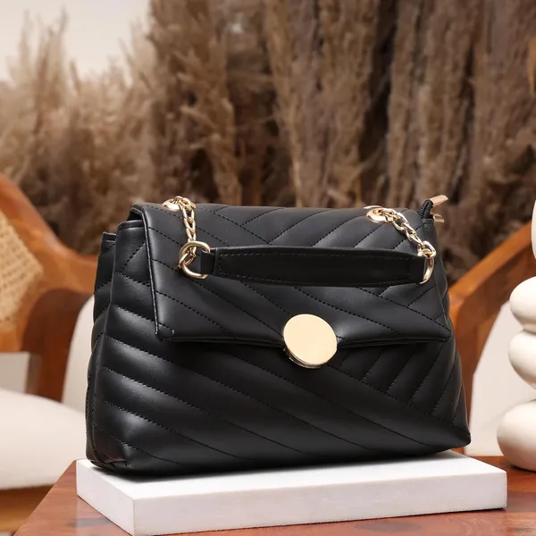 Black_Premium_Faux_Leather_Sling_Bag_For_Women