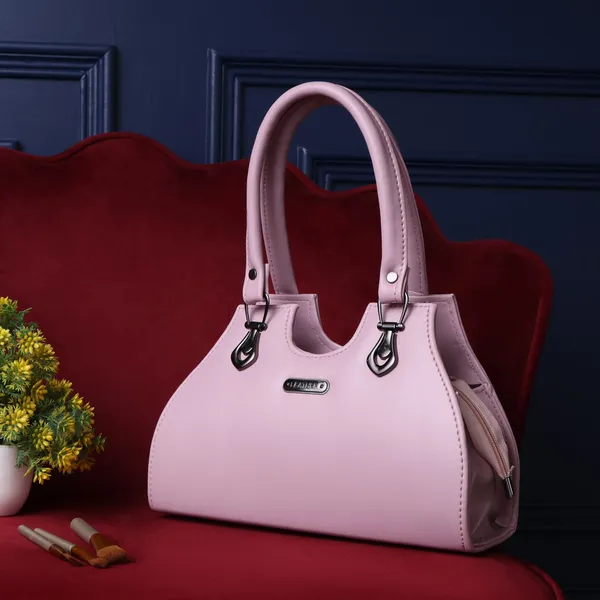 Pink_Premium_Faux_Leather_Handbag_For_Women