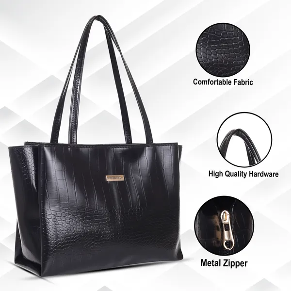 Black_Premium_Faux_Leather_Shoulder_Bag_For_Women