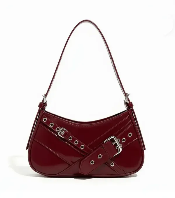 Maroon_Premium_Faux_Leather_Shoulder_Bag_For_Women