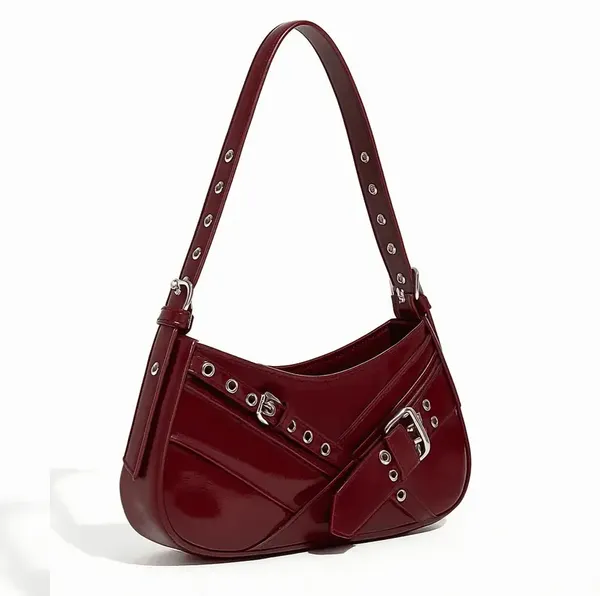 Maroon_Premium_Faux_Leather_Shoulder_Bag_For_Women