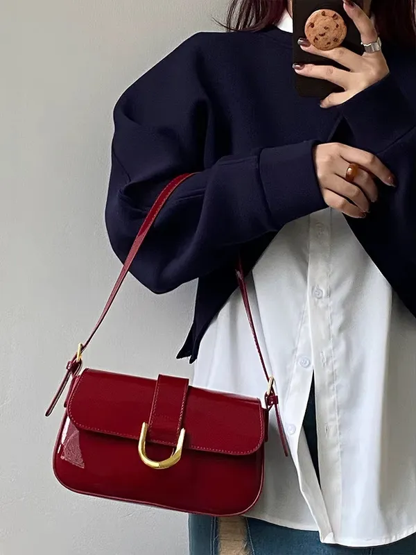 Maroon_Premium_Faux_Leather_Shoulder_Bag_For_Women
