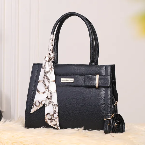 Black_Premium_Faux_Leather_Handbag_For_Women