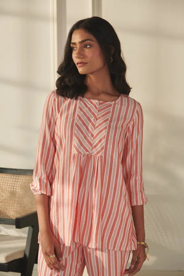 Ekvaa_Rust_Rayon_Lurix_Premium_&_Elegant_Striped_Co-Ord_Set_For_Women