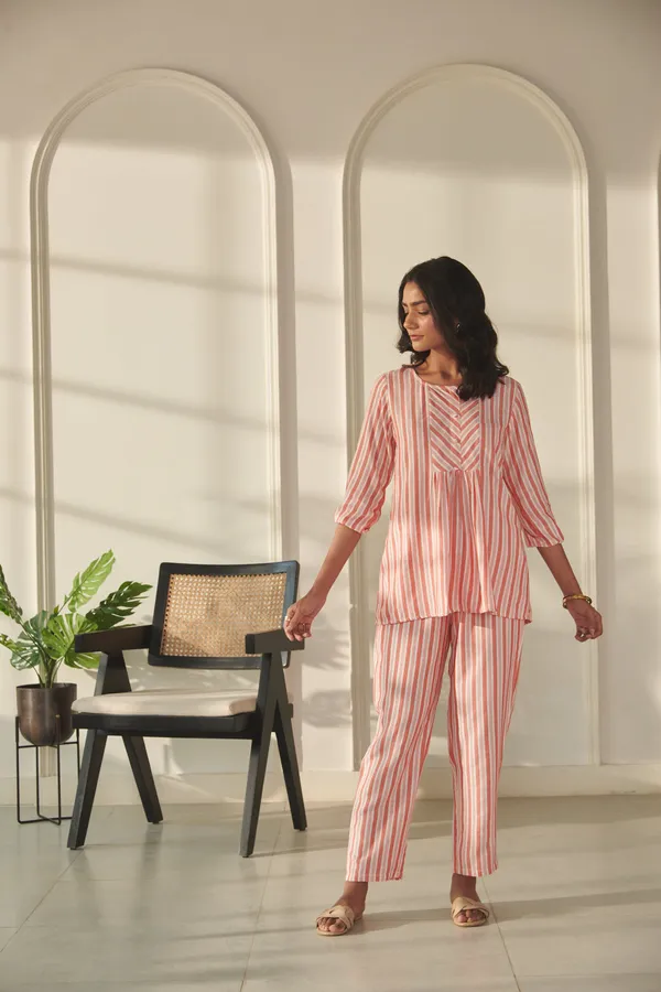Ekvaa_Rust_Rayon_Lurix_Premium_&_Elegant_Striped_Co-Ord_Set_For_Women