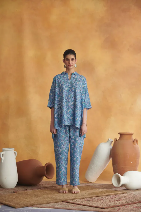 Ekvaa_Blue_Cotton_Handblock_Premium_&_Elegant_Printed_Co-Ord_Set_For_Women
