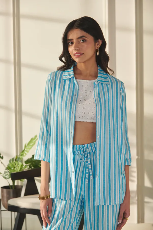 Ekvaa_Blue_And_White_Rayon_Lurix_Premium_&_Elegant_Striped_Co-Ord_Set_For_Women