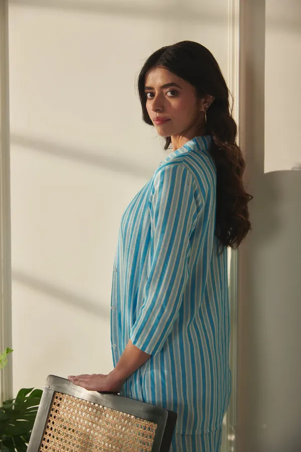 Ekvaa_Blue_And_White_Rayon_Lurix_Premium_&_Elegant_Striped_Co-Ord_Set_For_Women