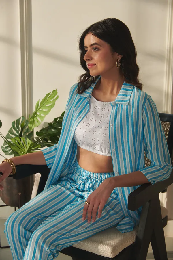 Ekvaa_Blue_And_White_Rayon_Lurix_Premium_&_Elegant_Striped_Co-Ord_Set_For_Women