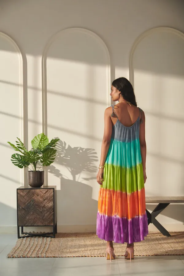 Ekvaa_Multicolor_Rayon_Premium_&_Elegant_Color_Block_Tie_And_Dye_Tired_Dress_For_Women