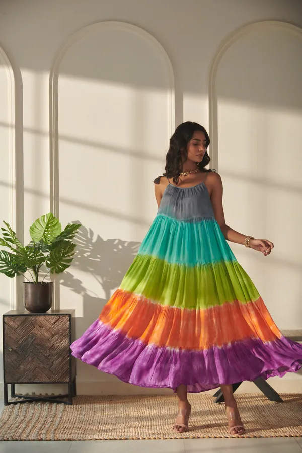 Ekvaa_Multicolor_Rayon_Premium_&_Elegant_Color_Block_Tie_And_Dye_Tired_Dress_For_Women