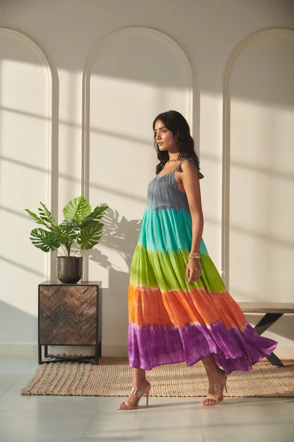Ekvaa_Multicolor_Rayon_Premium_&_Elegant_Color_Block_Tie_And_Dye_Tired_Dress_For_Women