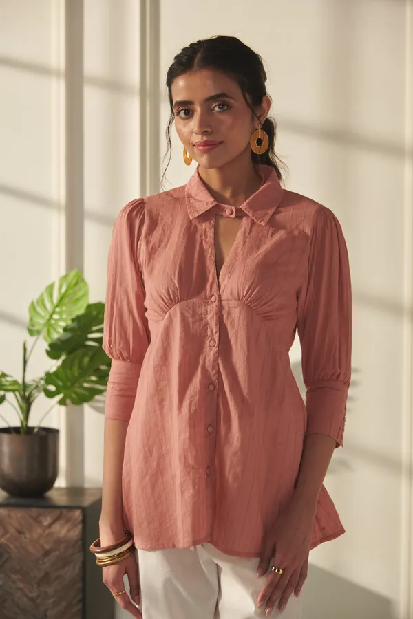 Ekvaa_Mauve_Cotton_Dobby_Premium_&_Elegant_Solid_Top_For_Women