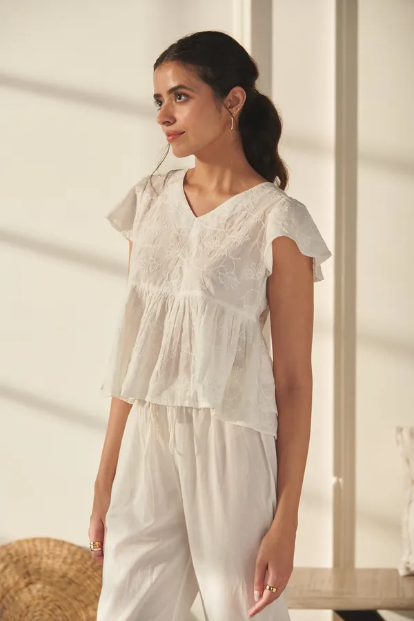 White_Cotton_Premium_&_Elegant_Solid_Co-Ord_Set_For_Women