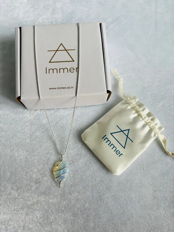 Blue_Raw_Opalite_Arrowhead_Pendant_Plated_Wire_Wrapped_Crystal_Necklace