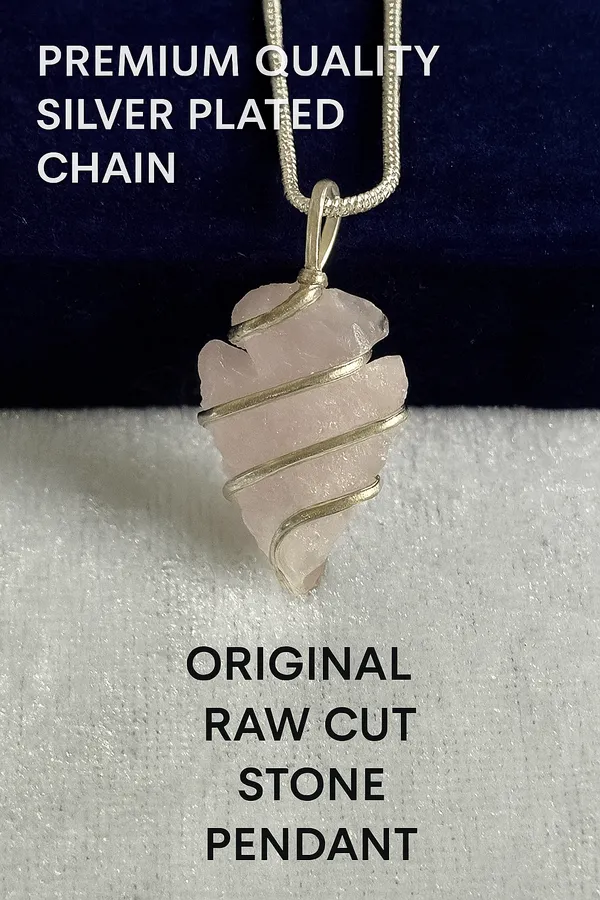 Rose_Quartz_Arrowhead_Wire_Wrapped_Heart_Chakra_Pendant_with_Anti_Tarnished_Stainless_Steel_Chain