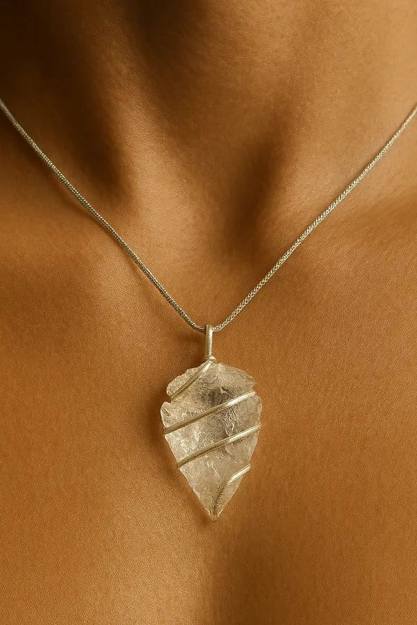 Silver_Raw_Clear_Quartz_Healing_Crystal_With_Wire_Wrap_Pendant_Necklace