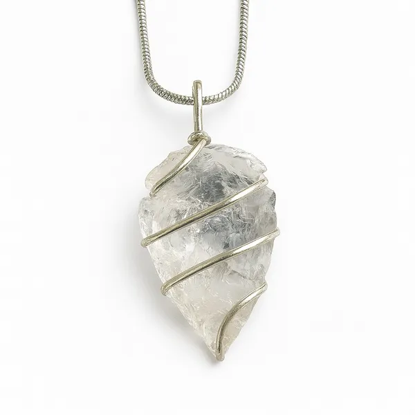 Silver_Raw_Clear_Quartz_Healing_Crystal_With_Wire_Wrap_Pendant_Necklace