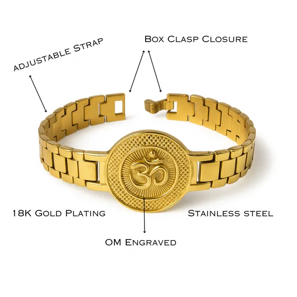 Gold_Om_Circle_18K_Plated_Stainless_Steel_Adjustable_Spiritual_Jewellery_With_Engraving_Religious_Bracelet