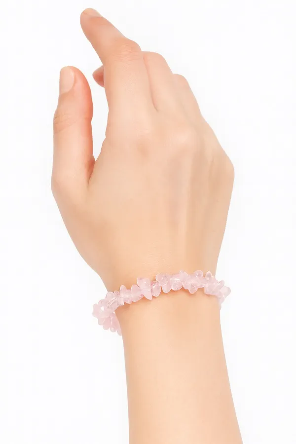 Rose_Quartz_Chip_Bracelet_for_Women_&_Girls_|_Healing_Crystal_Jewellery_|_Genuine_Stretchable_Stone_Bracelets