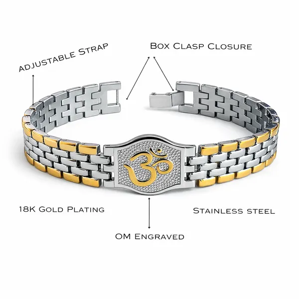 Dual_Tone_OM_Bracelet_for_Men_|_18K_Gold_Plated_Stainless_Steel_Kada_|_Engraved_Om_Symbol_Adjustable_Bracelet_in_Gold_and_Silver_Plating