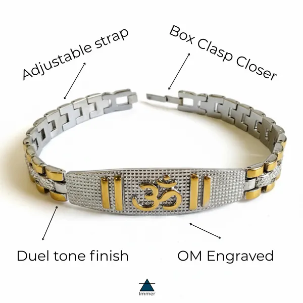 OM_Bracelet_for_Men_in_Curve_|_Dual_Tone_Stainless_Steel_Bracelet_|_18K_Gold_Plated__|_Religious_Spiritual_Bracelet