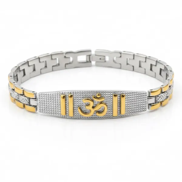 OM_Bracelet_for_Men_in_Curve_|_Dual_Tone_Stainless_Steel_Bracelet_|_18K_Gold_Plated__|_Religious_Spiritual_Bracelet