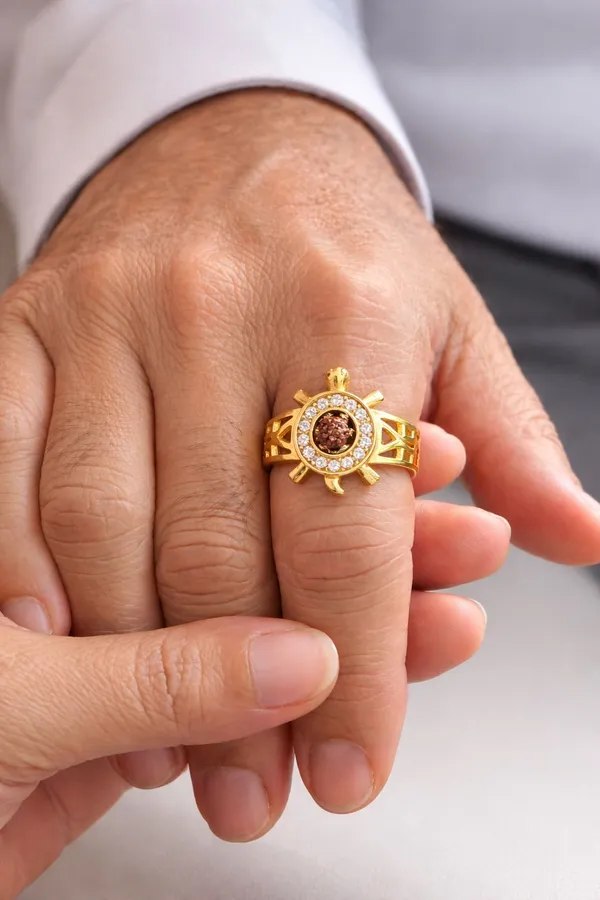Rudraksha_Meru_Ring_Adjustable_for_Men_&_Women_|_18K_Gold_Plated_Spiritual_Ring_in_Brass_Metal_|_Religious_Rudraksha_Ring_for_Daily_Wear