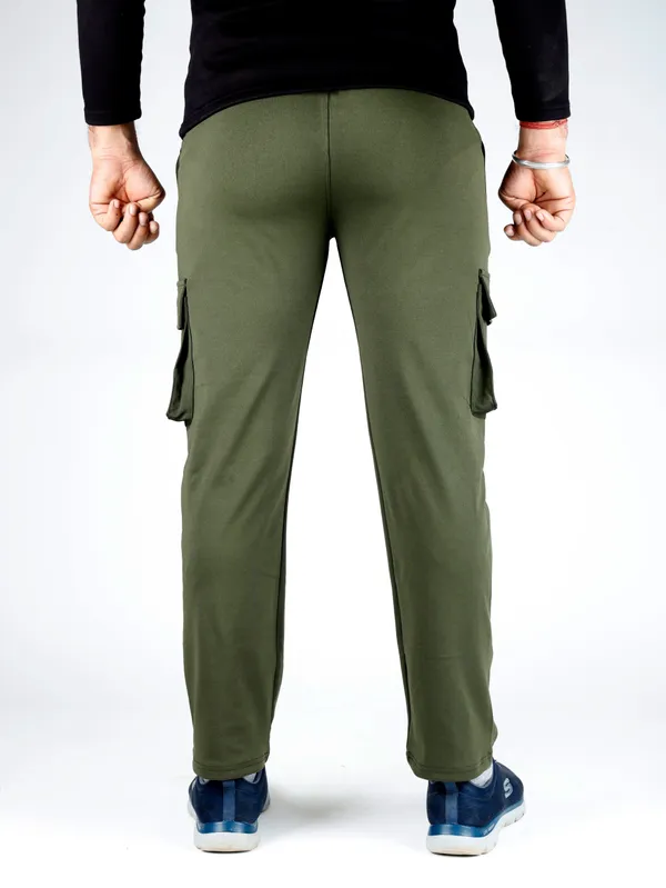 Olive_Lycra_220_Cargo_Track_Pant_For_Men