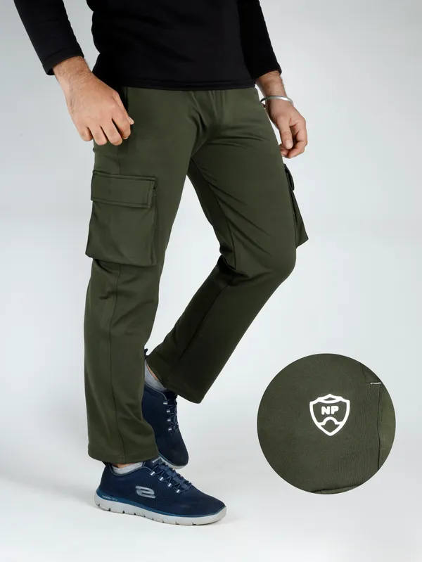 Olive_Lycra_220_Cargo_Track_Pant_For_Men