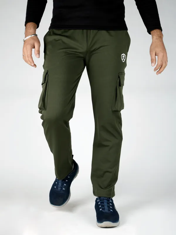 Olive_Lycra_220_Cargo_Track_Pant_For_Men