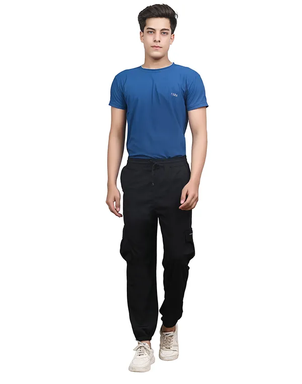 Dark_Grey_&_Black_Lycra_220_Cargo_Track_Pant_For_Men_(Pack_Of_2)